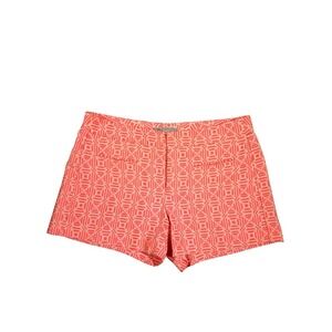 Gap Women's Chino Shorts Bright Pink & White Geometric Print 3" Inseam Size 4‎